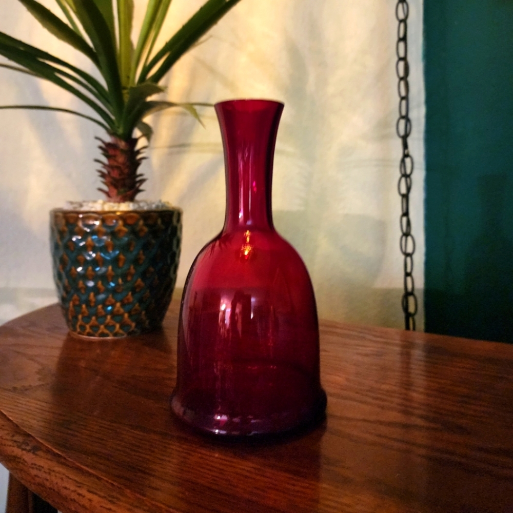 Vintage Red Glass Vase